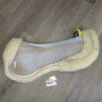 Quilt & Sheepskin Half Pad, Rolled edge *gc/vgc, clean, stains, rubs, mnr stiff & thin top
