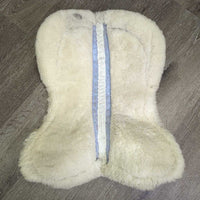 Quilt & Sheepskin Half Pad, Rolled edge *gc/vgc, clean, stains, rubs, mnr stiff & thin top
