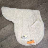 Fleece Fitted Hunter Saddle Pad *fair, dingy, older, thin & holeyedges, clumpy, stains, threads
