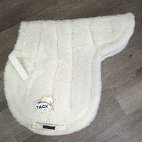 Fleece Fitted Hunter Saddle Pad *fair, dingy, older, thin & holeyedges, clumpy, stains, threads
