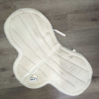 Fleece Fitted Hunter Saddle Pad *fair, dingy, older, thin & holeyedges, clumpy, stains, threads

