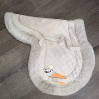Waffle Fleece Fitted Hunter Saddle Pad *fair, dingy, clumpy, thin/holey edges, older, clean, rubs, sngs, folded/holey fold
