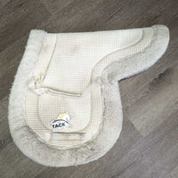 Waffle Fleece Fitted Hunter Saddle Pad *fair, dingy, clumpy, thin/holey edges, older, clean, rubs, sngs, folded/holey fold

