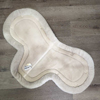 Waffle Fleece Fitted Hunter Saddle Pad *fair, dingy, clumpy, thin/holey edges, older, clean, rubs, sngs, folded/holey fold

