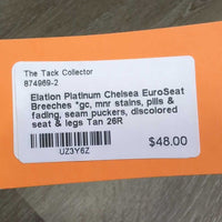 EuroSeat Breeches *gc, mnr stains, pills & fading, seam puckers, discolored seat & legs
