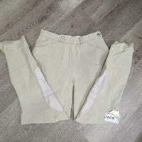 Side Zip Breeches *fair, older, unstitched seams, puckers, faded, stains, discolored seat & legs, pulled seat seam, v.weak velcro
