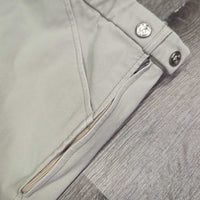 Side Zip Breeches *fair, older, unstitched seams, puckers, faded, stains, discolored seat & legs, pulled seat seam, v.weak velcro
