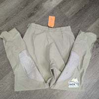 Side Zip Breeches *fair, older, unstitched seams, puckers, faded, stains, discolored seat & legs, pulled seat seam, v.weak velcro
