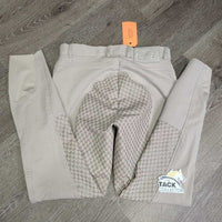 Full Seat Sticky Breeches *gc, unstitched seams, repair, stained seat & legs, seam puckers, sm hole, sm hole
