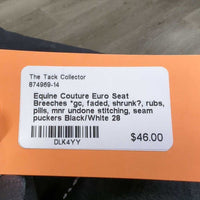Euro Seat Breeches *gc, faded, shrunk?, rubs, pills, mnr undone stitching, seam puckers

