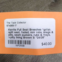 Full Seat Breeches *gcfair, split seat, faded, mnr rubs, snags & pills, seam puckers, rubs & frays, v.pilly lining
