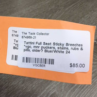 Full Seat Sticky Breeches *vgc, mnr puckers, stains, rubs & pills, older?
