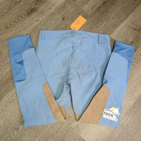 Euro Seat Breeches *gc, faded spots, mnr seam puckers, rubs, pills, tar? discolored/stained seat & legs

