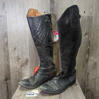 Field Boots, Zips *fair, repairs, dirty, unstitched & holey edges, zips: weak, stiff, replaced laces, faded, stretched, v.creased, v.worn heels
