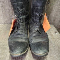 Field Boots, Zips *fair, repairs, dirty, unstitched & holey edges, zips: weak, stiff, replaced laces, faded, stretched, v.creased, v.worn heels
