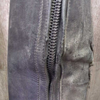 Field Boots, Zips *fair, repairs, dirty, unstitched & holey edges, zips: weak, stiff, replaced laces, faded, stretched, v.creased, v.worn heels
