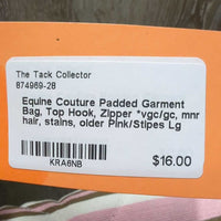 Padded Garment Bag, Top Hook, Zipper *vgc/gc, mnr hair, stains, older
