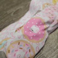 Pr Tall Boot Socks "Donuts" *gc, clean, rubs, faded, pills, snags/runs
