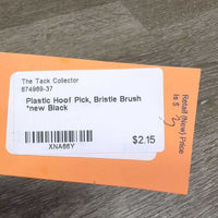 Plastic Hoof Pick, Bristle Brush *new
