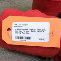 4 Fleece Polos *vgc/gc, clean, pills, mnr hay, curled/folded edges *1: short velcro, repair & mnr rip
