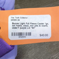 Light Full Fleece Cooler *gc, sm holes, clean, mnr pills & stains, older?
