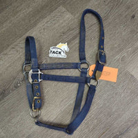 Thick Narrow Nylon Halter, adj *gc, dirty, stains, older, faded, edge rubs
