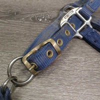 Thick Narrow Nylon Halter, adj *gc, dirty, stains, older, faded, edge rubs
