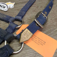 Thick Narrow Nylon Halter, adj *gc, dirty, stains, older, faded, edge rubs
