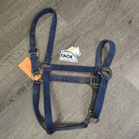 Thick Narrow Nylon Halter, adj *gc, dirty, stains, older, faded, edge rubs
