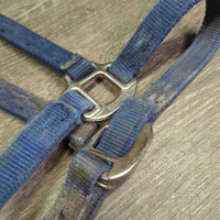 Thick Narrow Nylon Halter, adj *gc, dirty, stains, older, faded, edge rubs
