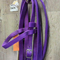 Thick Nylon Headstall, Loop Rubber Reins *vgc, clean, mnr dirt?stain, older, Rubber: peeled grips & dry/brittle rubber
