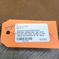 Fitted Wool Exercise Saddle Pad *vgc, clean, mnr lint, hair, dust, scruffs, v. mnr stains
