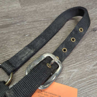 Thick Nylon Halter *fair, dirty, faded, cut tag, frayed & rubbed edges, rubs

