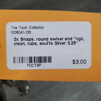 2x Snaps, round swivel end *vgc, clean, rubs, scuffs
