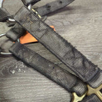 Thick Nylon Halter *fair, v.dirty, stains, residue, dents, v.frayed edges, bent grommets, faded
