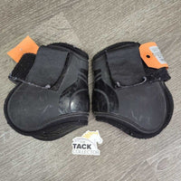 Hind Boots, velcro *gc, clean, faded, scratches, scuffs, hairy, curled velcro, pilly & rubbed edges, 1 squished
