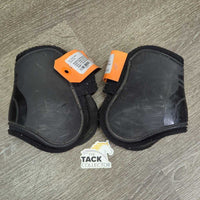 Hind Boots, velcro *gc, clean, faded, scratches, scuffs, hairy, curled velcro, pilly & rubbed edges, 1 squished
