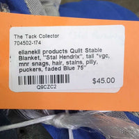 Quilt Stable Blanket, "Stal Hendrix", tail *vgc, mnr snags, hair, stains, pilly, puckers, faded
