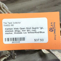 Cotton Web Open Stall Guard *gc, stained, dingy, mnr dirt, rust, marker, threads rus
