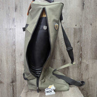 Field Boots, Zips, Full Wood Forms, Ariat Green Boot Bag *gc, dirty, sticky, gunky, creases, broken laces, unstitched & thin edges, v.puckered lining
