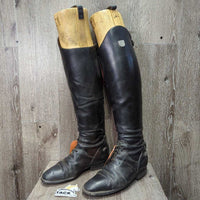 Field Boots, Zips, Full Wood Forms, Ariat Green Boot Bag *gc, dirty, sticky, gunky, creases, broken laces, unstitched & thin edges, v.puckered lining
