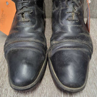 Field Boots, Zips, Full Wood Forms, Ariat Green Boot Bag *gc, dirty, sticky, gunky, creases, broken laces, unstitched & thin edges, v.puckered lining

