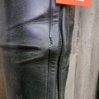 Field Boots, Zips, Full Wood Forms, Ariat Green Boot Bag *gc, dirty, sticky, gunky, creases, broken laces, unstitched & thin edges, v.puckered lining
