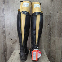 Field Boots, Zips, Full Wood Forms, Ariat Green Boot Bag *gc, dirty, sticky, gunky, creases, broken laces, unstitched & thin edges, v.puckered lining
