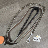 Short Nylon Web Lead Shank, Padded Loop Handle, 31" Nose Chain *gc, clean & dirty edges, rusty, chips, slice
