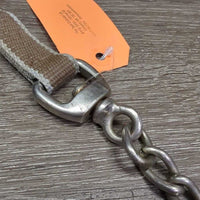 Short Nylon Web Lead Shank, Padded Loop Handle, 31" Nose Chain *gc, clean & dirty edges, rusty, chips, slice
