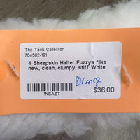 4 Sheepskin Halter Fuzzys *like new, clean, clumpy, stiff

