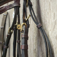 FS Rsd Padded Monocrown Bridle, Slide On Flash, Cotton Web Reins *vgc, clean, mnr scuffs, rubs & scratches, older?
