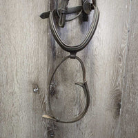 Monocrown Hunter Bridle, Flash *gc, dirty, gunky/sticky residue, loose hooks, Flash: chewed/stiff & missing keeper, older?
