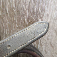 Monocrown Hunter Bridle, Flash *gc, dirty, gunky/sticky residue, loose hooks, Flash: chewed/stiff & missing keeper, older?
